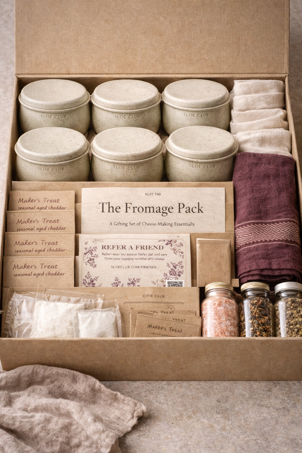 Sloe Club Fromage Pack gifting set, Curds in Cloth and Meso Culture artisan butter combined dairy gift Australia