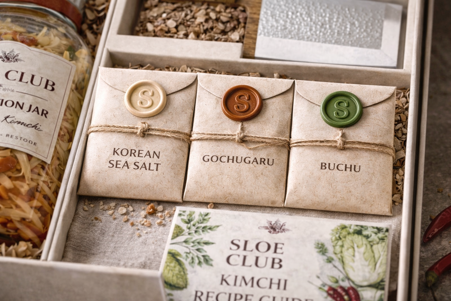 Sloe Club Onji Korean fermentation spice refill pack, seasonal kimchi spice blends and mineral salt